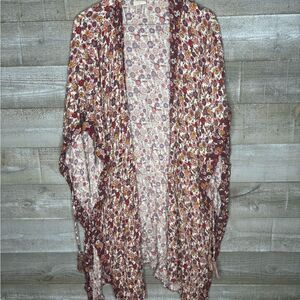 Knox Rose M/L Multicolor Kimono Floral Top bathing suit cover up